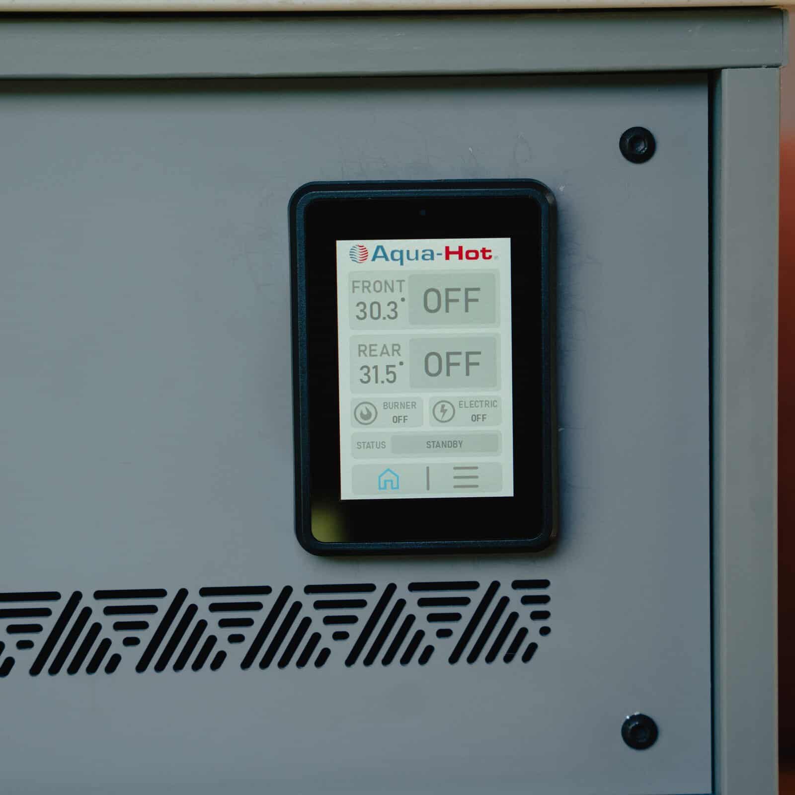 Truma Combi 6D diesel heating control panel in the Onyx Summit campervan
