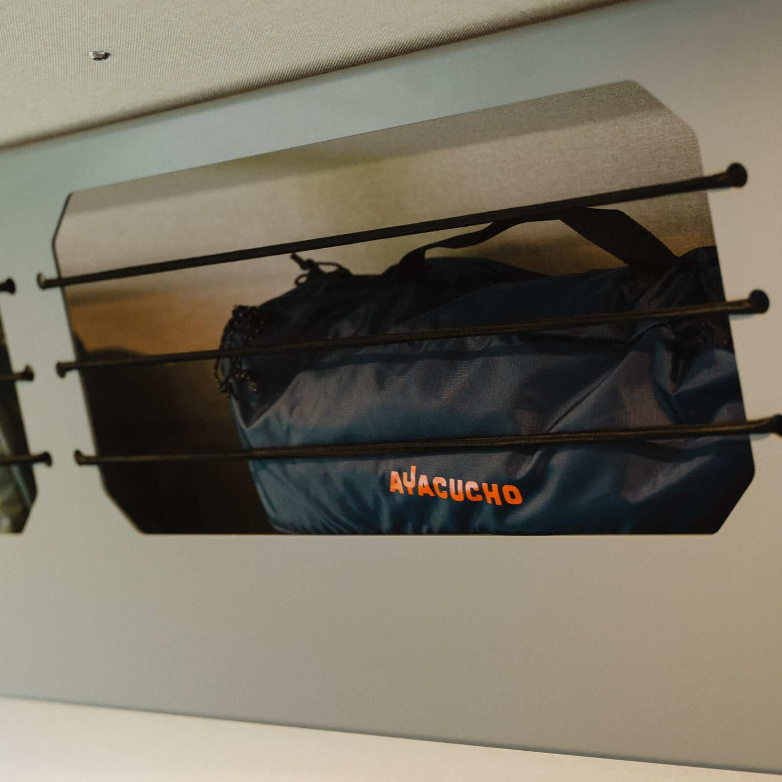 Aluminium overhead storage units in the Onyx Summit campervan