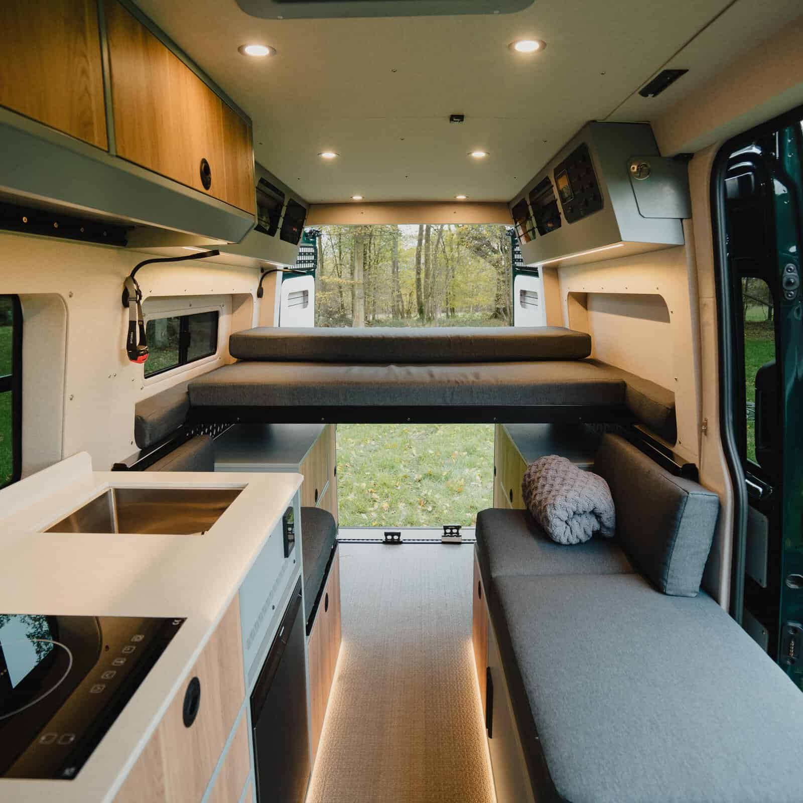 Spacious open interior of the Onyx Summit medium wheelbase campervan