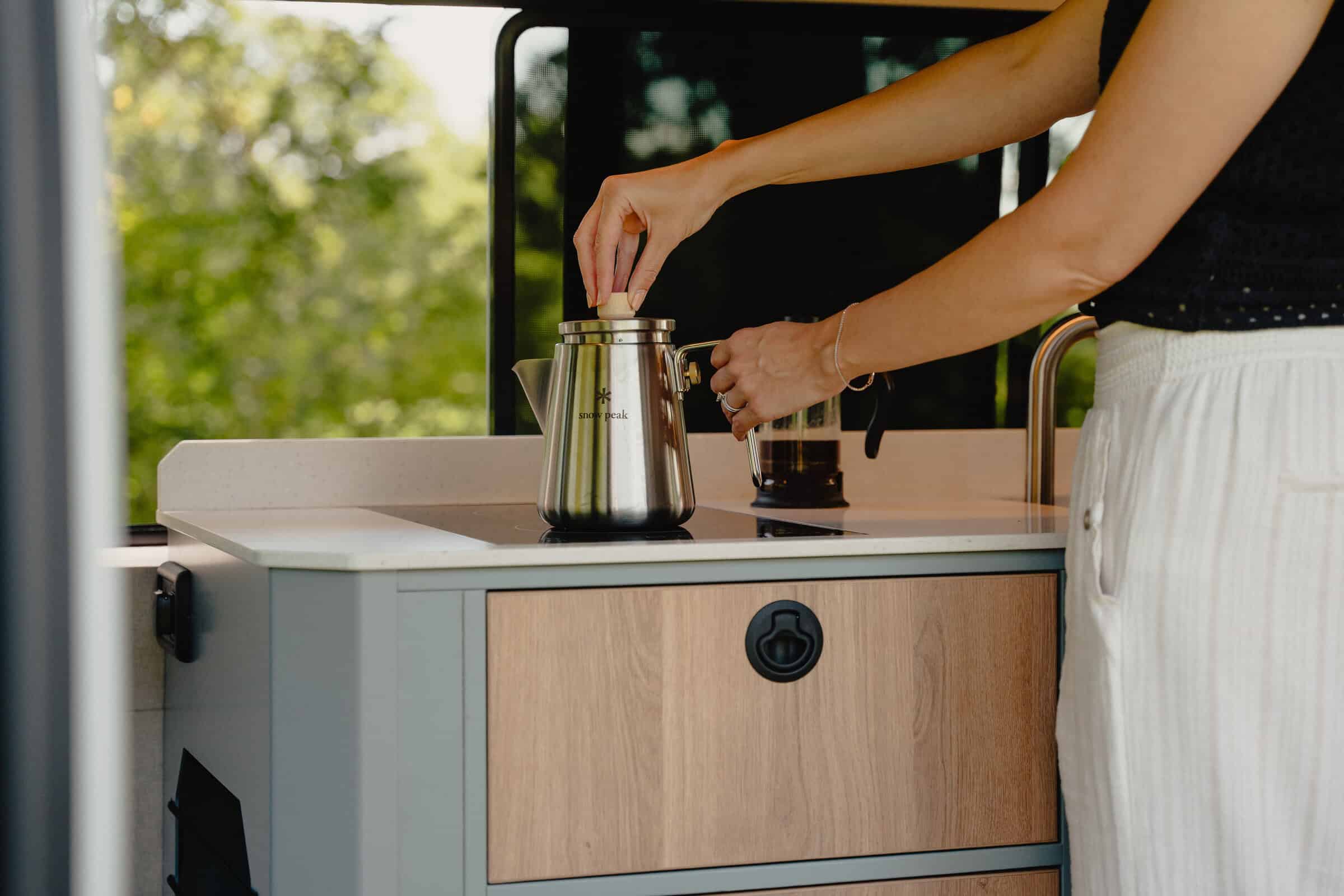 Kitchen detail in the Onyx Summit campervan