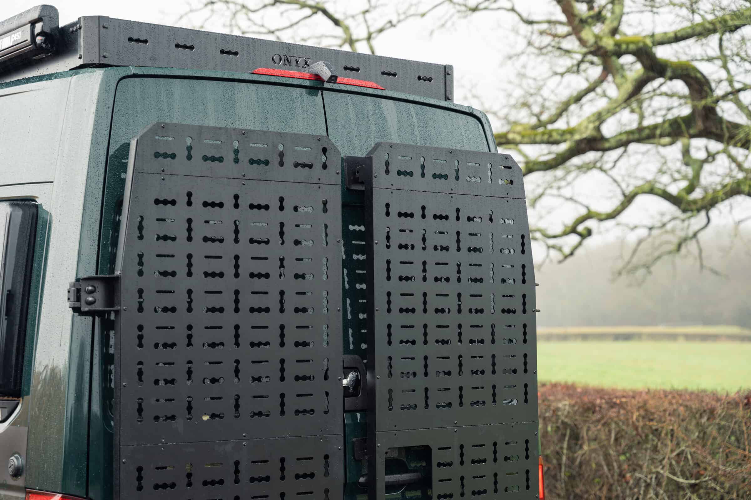 An Onyx campervan with roof rack on location