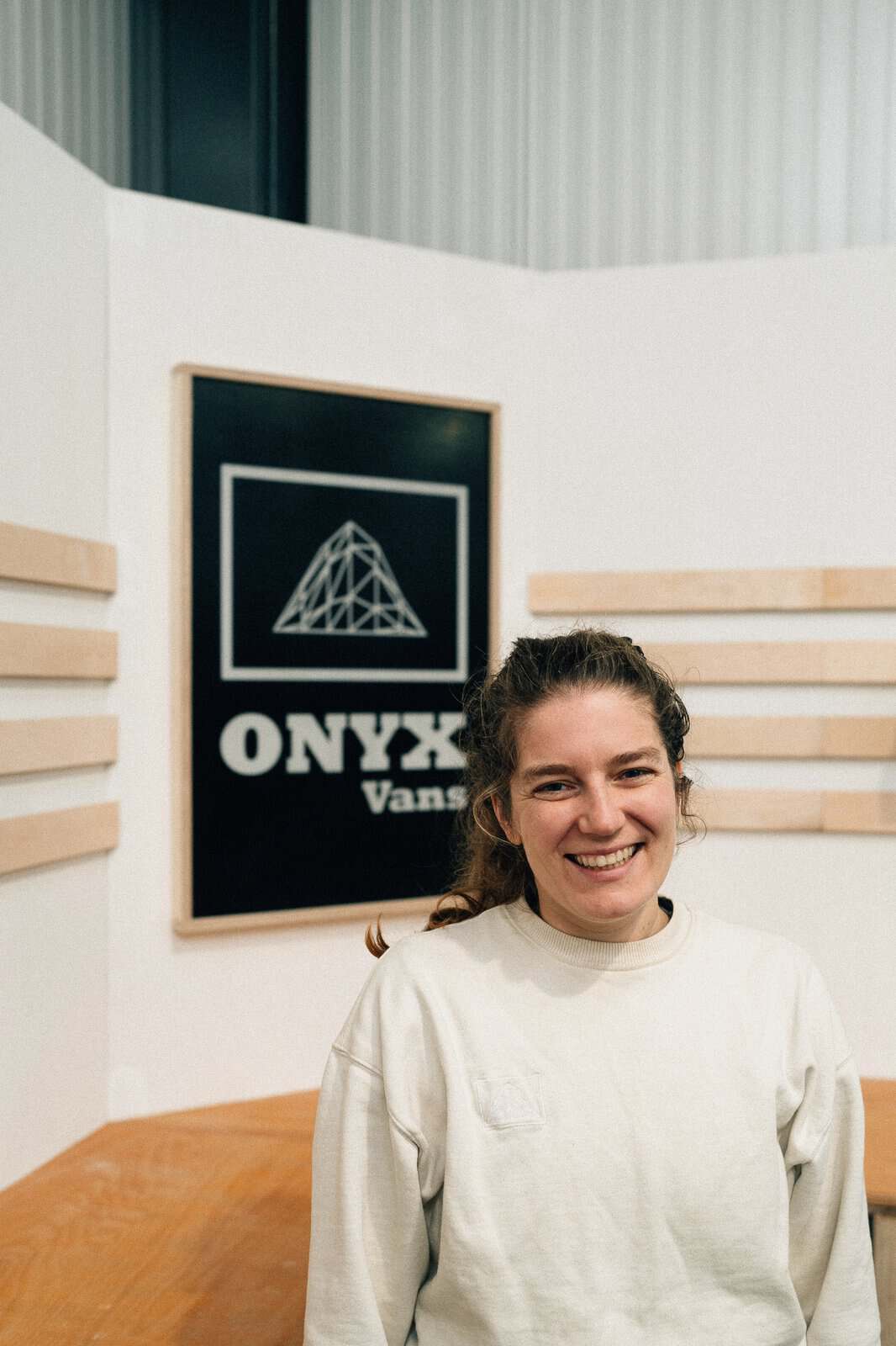 Heather, co-founder of Onyx Vans, at the West Sussex workshop