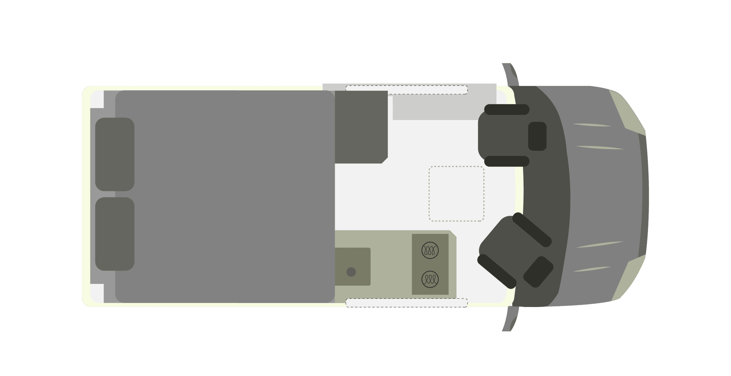 Onyx Summit floor plan — night layout, super-king bed made up