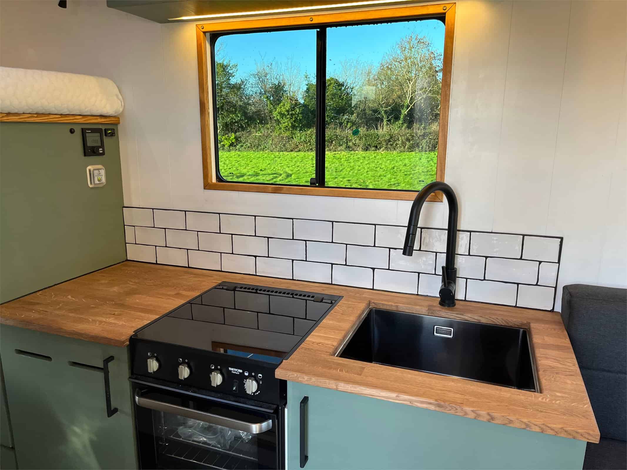 Windows fitted to a Luton van conversion